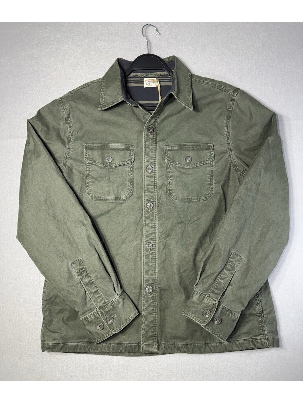NWT Faherty Lakeside CPO Jacket Men's M Fall Evergreen Olive Lined Shacket